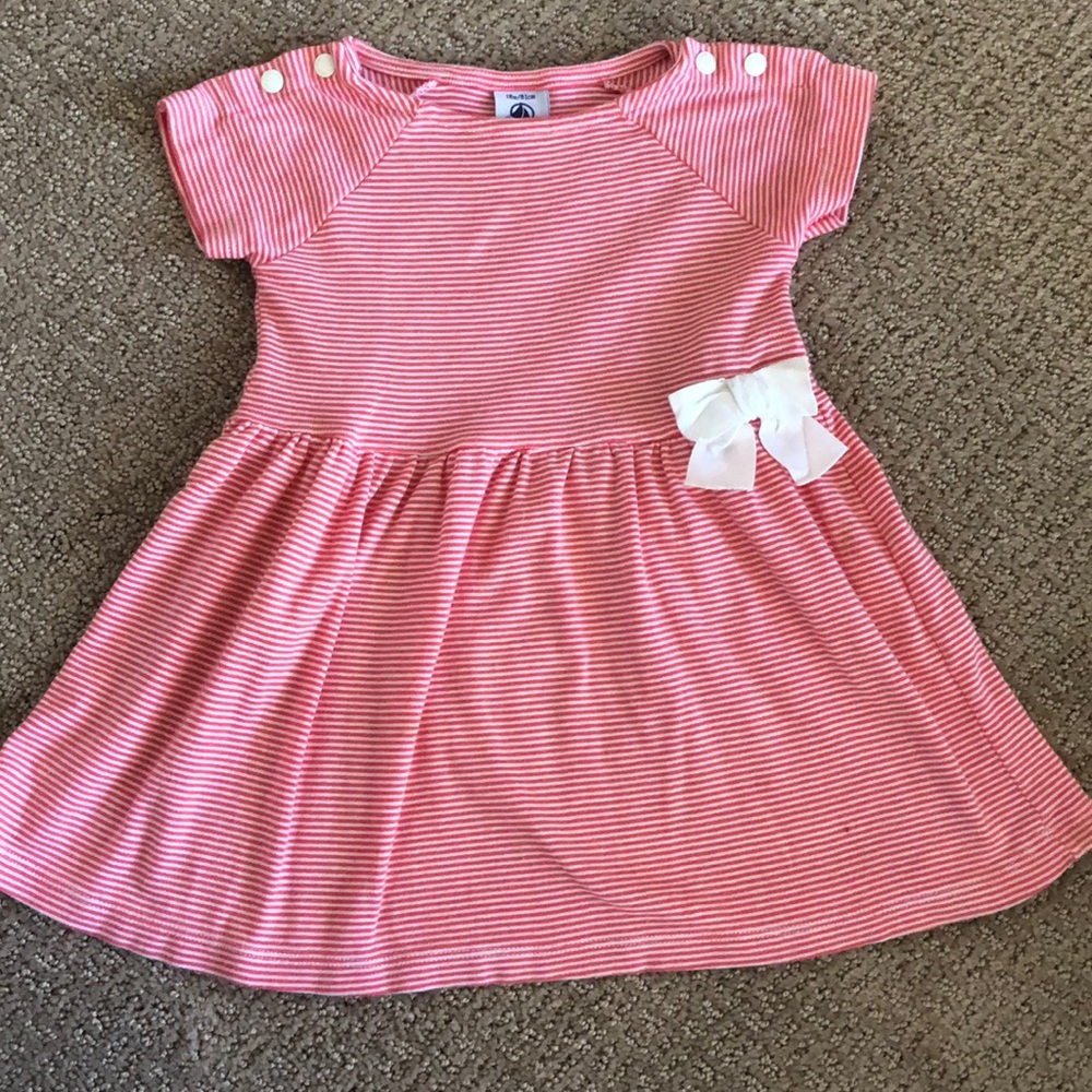 Petit Bateau Pink Striped Dress 18m